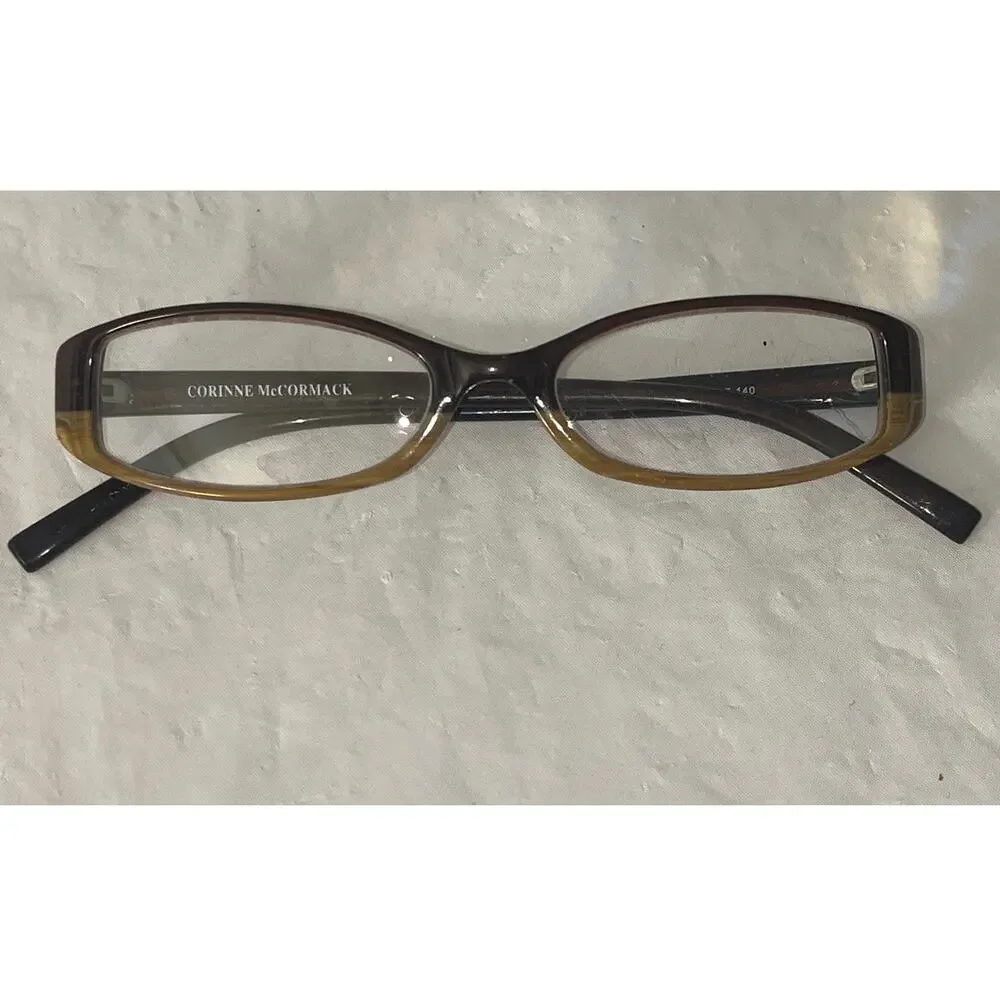 Corinne McCormack Sally 18583 Eyeglass Frames Brown Amber 53-17-140 Women
